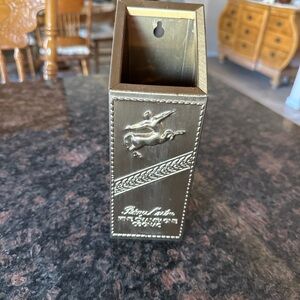 1982 REMY MARTIN BRASS MATCH SAFE HOLDER vintage wall mounted